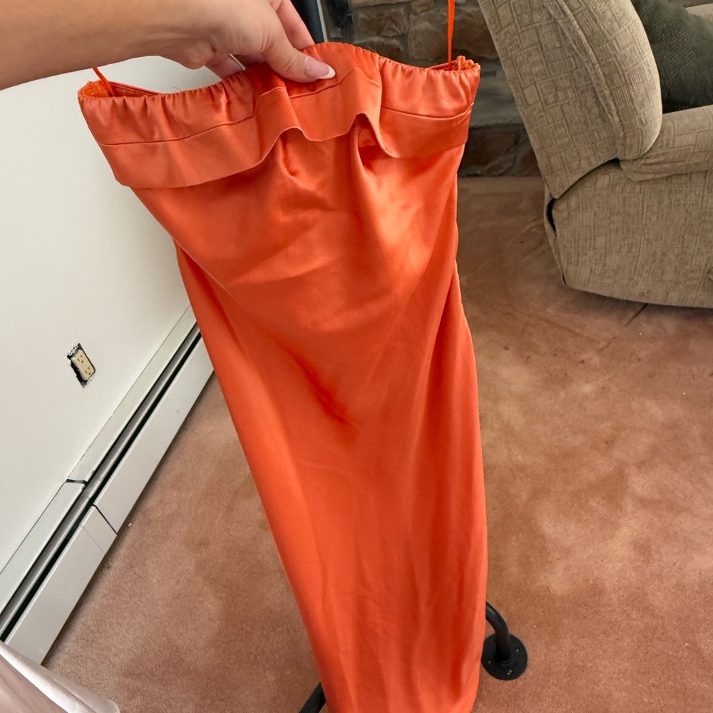 Princess Polly Vibrant Orange Strapless Dress